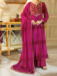 Purple Raw Silk Formal 3Pc Stitched - AL-3PS-LS-596