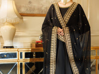 Black Raw Silk Formal 3Pc Stitched - AL-3PS-LS-599