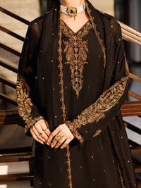 Black Amore Silk Formal Stitched 3Pc - AL-3PS-LS-621