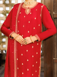 Red Amore Silk Formal Stitched 3Pc - AL-3PS-LS-622