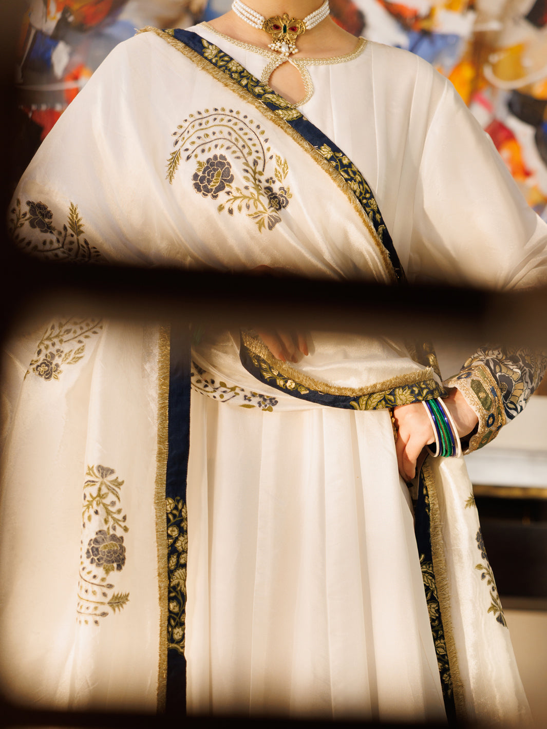 White Silk Formal Stitched 3PC - AL-3PS-LS-623