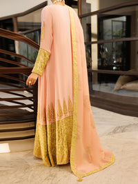 Pink Viscose Sheesha Silk Formal Stitched 3Pc - AL-3PS-LS-624