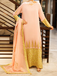 Pink Viscose Sheesha Silk Formal Stitched 3Pc - AL-3PS-LS-624