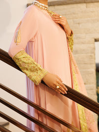 Pink Viscose Sheesha Silk Formal Stitched 3Pc - AL-3PS-LS-624