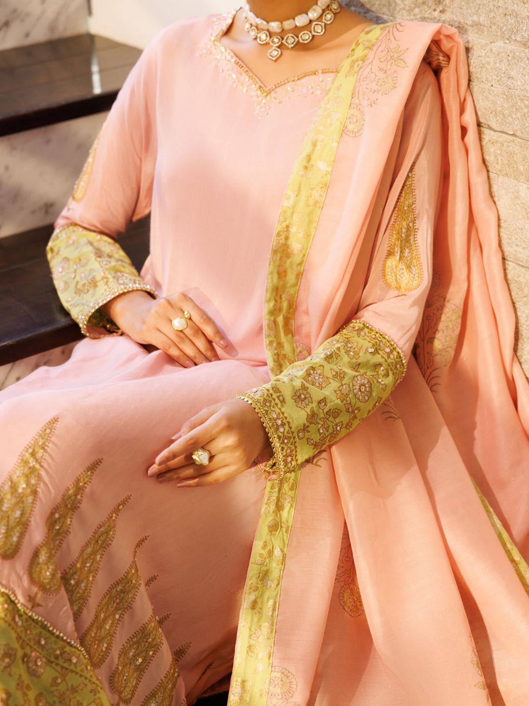 Pink Viscose Sheesha Silk Formal Stitched 3Pc - AL-3PS-LS-624