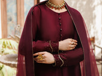 Magenta Sheesha Silk Formal Stitched 3Pc - AL-3PS-LS-629