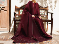 Magenta Sheesha Silk Formal Stitched 3Pc - AL-3PS-LS-629