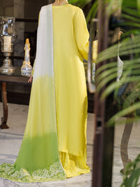 Lemon Sheesha Silk Formal 3Pc Stitched - AL-3PS-LS-632