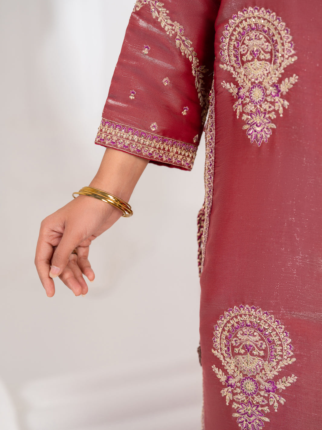 Pink Lawa Silk Formal Stitched 3Pc - AL-3PS-LS-633