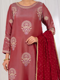 Pink Lawa Silk Formal Stitched 3Pc - AL-3PS-LS-633