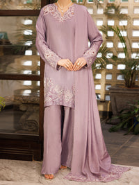 Light Purple Taffeta Silk Formal 3Pc Stitched - AL-3PS-LS-634