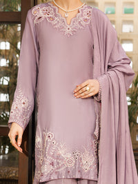 Light Purple Taffeta Silk Formal 3Pc Stitched - AL-3PS-LS-634