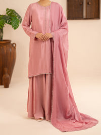 Light Pink Sheesha Silk Formal Stitched 3Pc - AL-3PS-LS-639