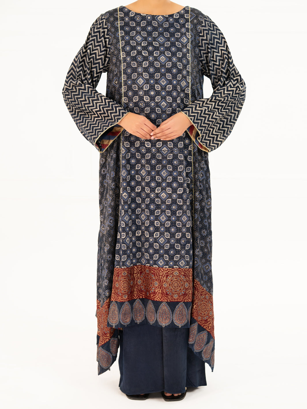 Blue Velvet Formal 2Pc Stitched - AL-LS-LKS-553