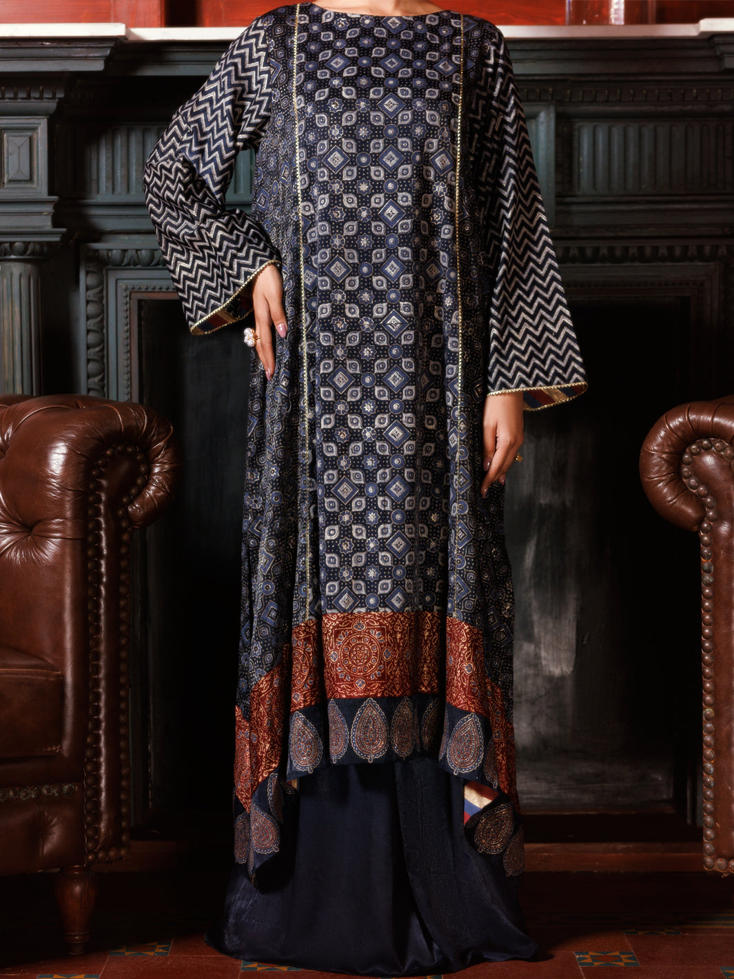 Blue Velvet Formal 2Pc Stitched - AL-LS-LKS-553