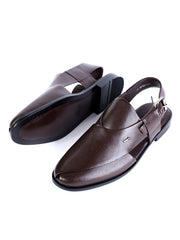 Brown Leather Peshawari Chappal - AL-MFW-HC-168