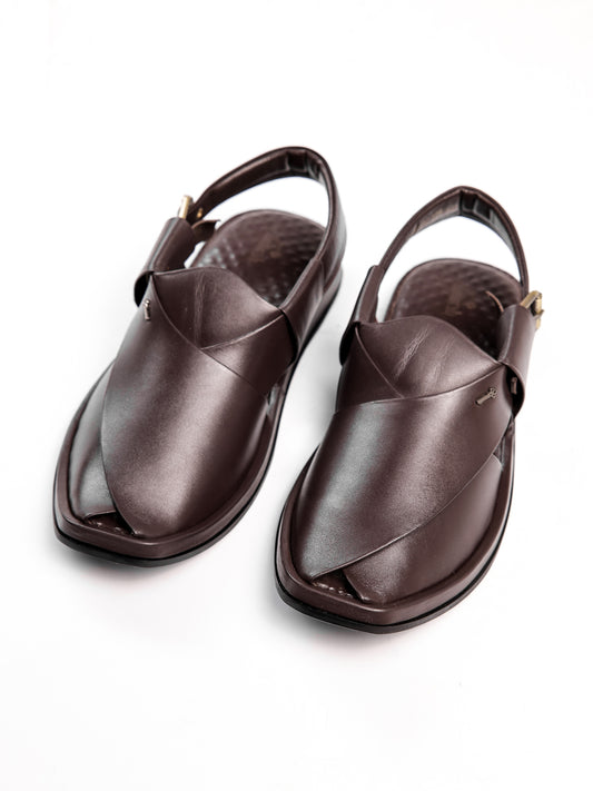 Brown Single Sole Peshawari Sandals - AL-MFW-HC-176
