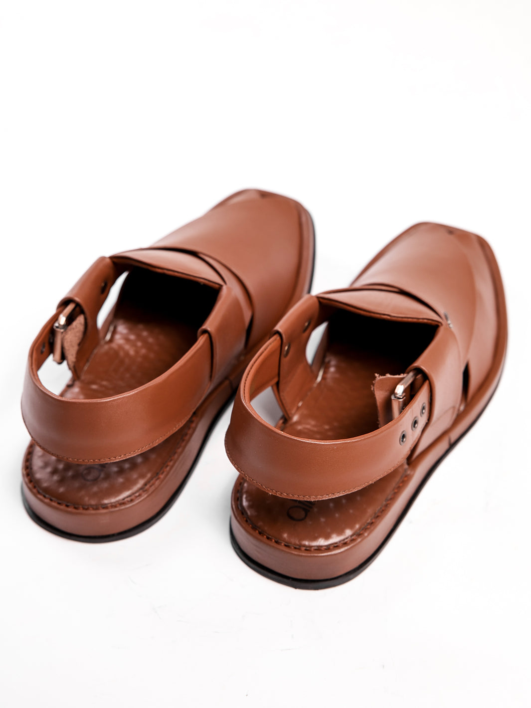 Tan Single Sole Peshawari Sandals - AL-MFW-HC-177