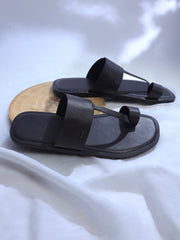 Black Kolhapuri Chappal - AL-MFW-KC-169