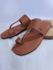 Brown Leather Kolhapuri Chappal - AL-MFW-KC-170