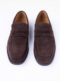 Dark Coffee Suede Casual Shoes - AL-MSHO-052