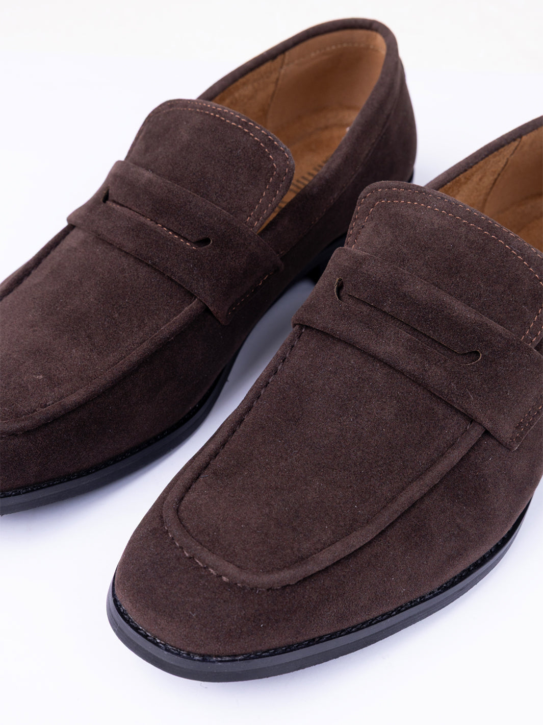 Dark Coffee Suede Casual Shoes - AL-MSHO-052