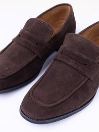 Dark Coffee Suede Casual Shoes - AL-MSHO-052