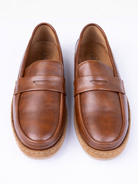 Beige Leather Casual Shoes - AL-MSHO-053