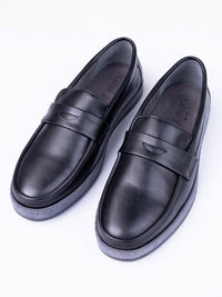 Black Leather Casual Shoes - AL-MSHO-054