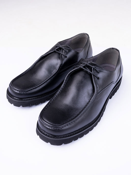 Black Leather Casual Shoes - AL-MSHO-056