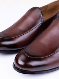 Brown Leather Casual Shoes - AL-MSHO-058