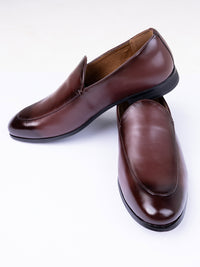 Brown Leather Casual Shoes - AL-MSHO-058