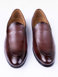 Brown Leather Casual Shoes - AL-MSHO-058