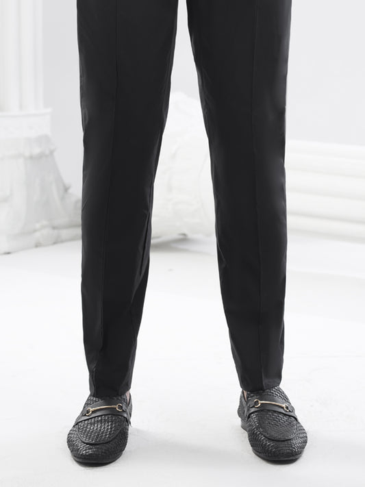 Black Cotton Trousers - AL-MTR-008B-R24