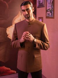 Brown Blended Prince Coat - AL-PCS-049