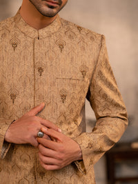 Fawn Embroidered Prince Coat - AL-PCS-068