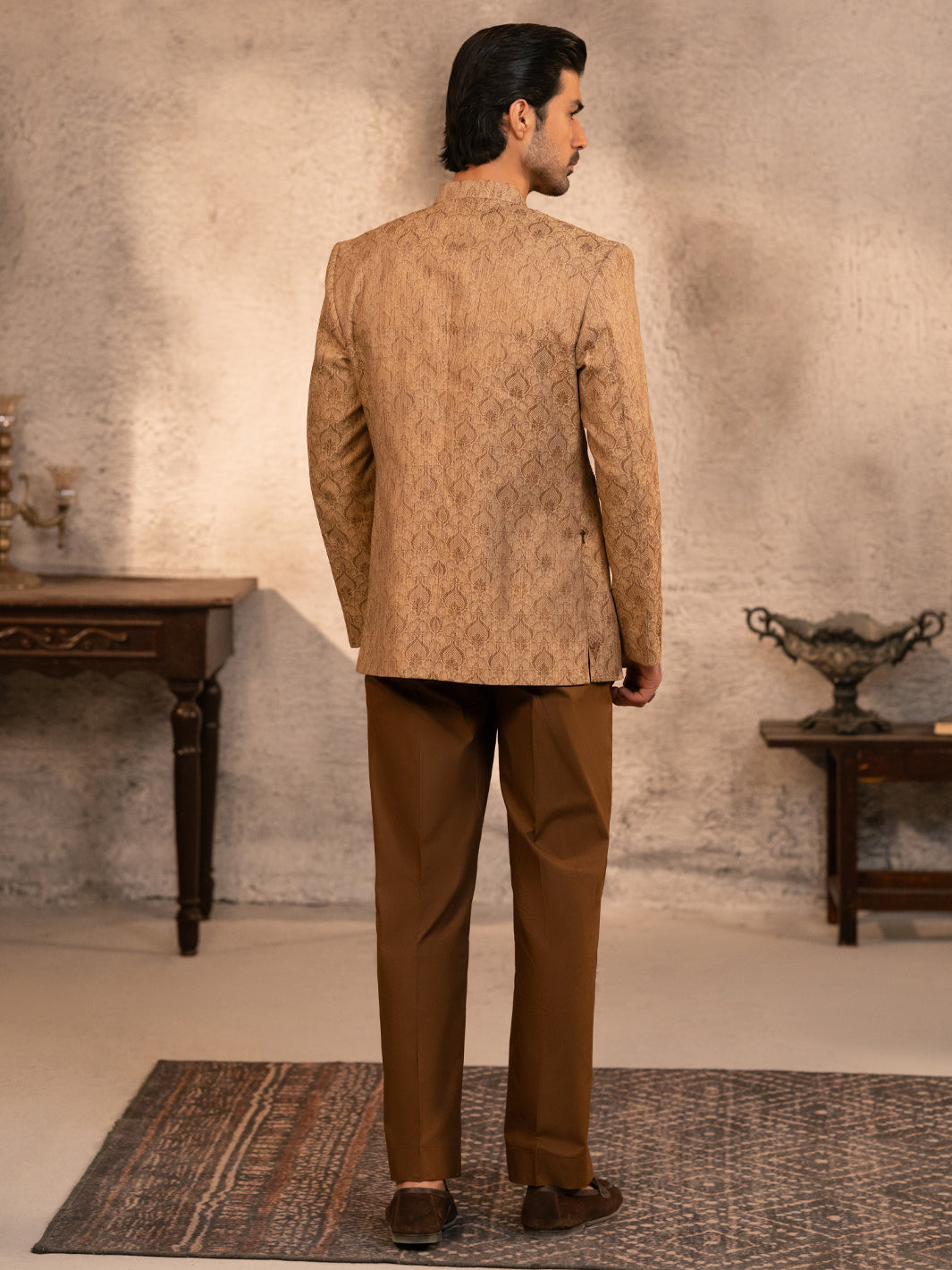 Fawn Embroidered Prince Coat - AL-PCS-068
