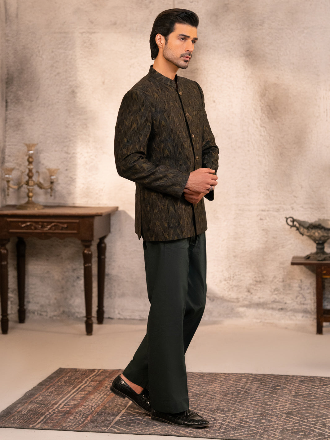 Green Prince Coat - AL-PCS-077