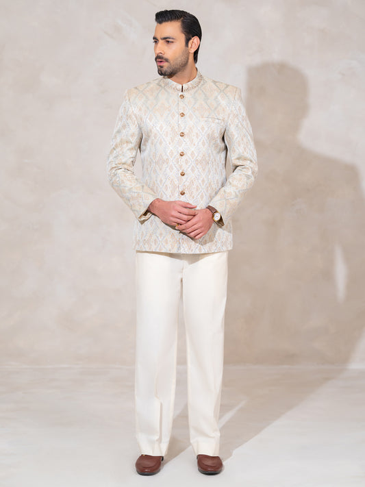 Silver Semi-Formal Prince Coat - AL-PCS-078