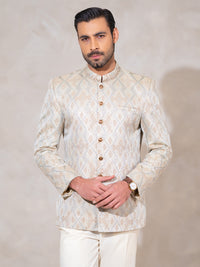 Silver Semi-Formal Prince Coat - AL-PCS-078