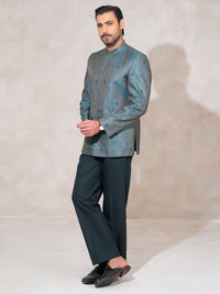 Teal Semi-Formal Prince Coat - AL-PCS-079