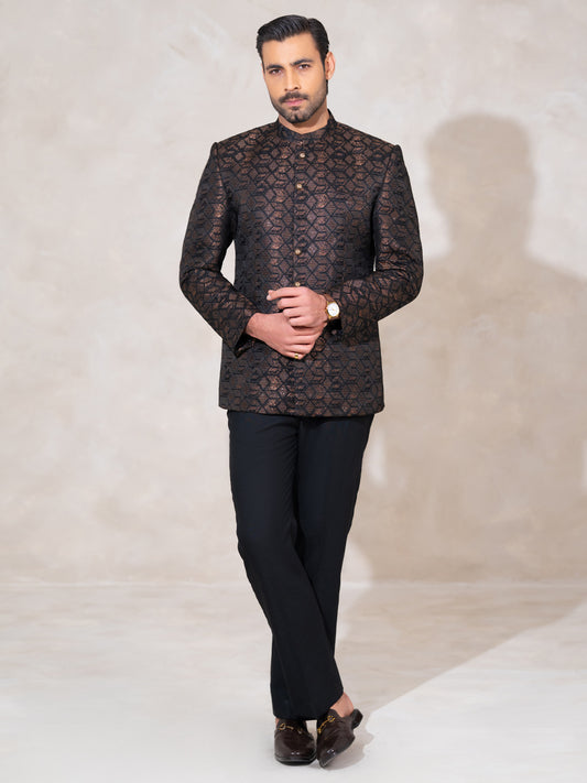 Black Formal Prince Coat - AL-PCS-082