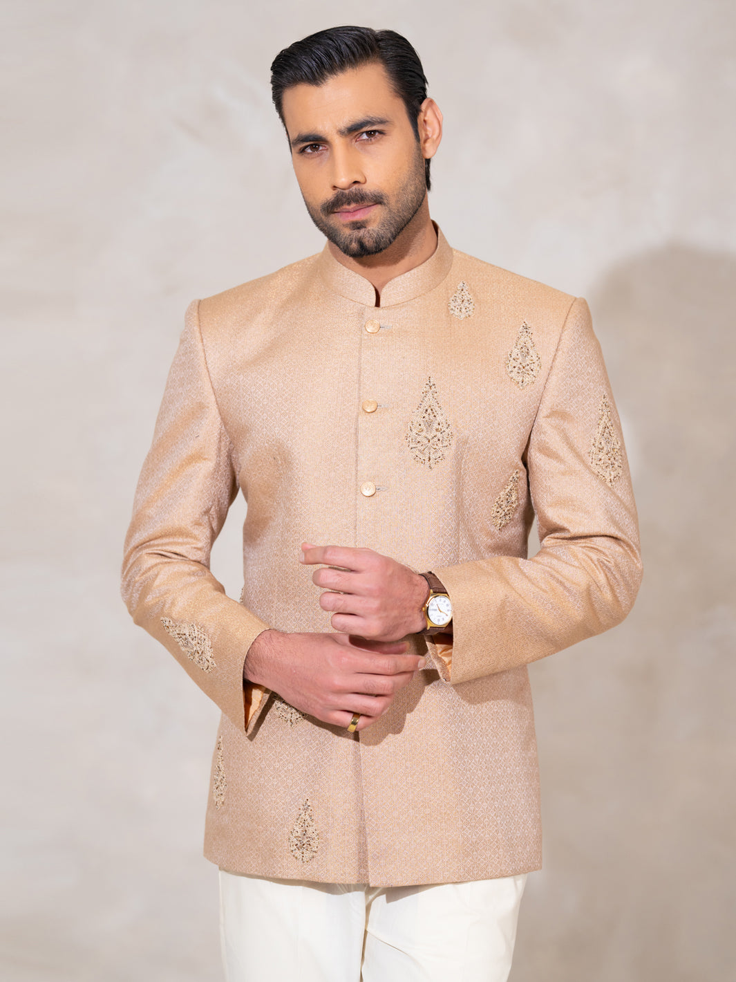 Beige Formal Prince Coat - AL-PCS-083