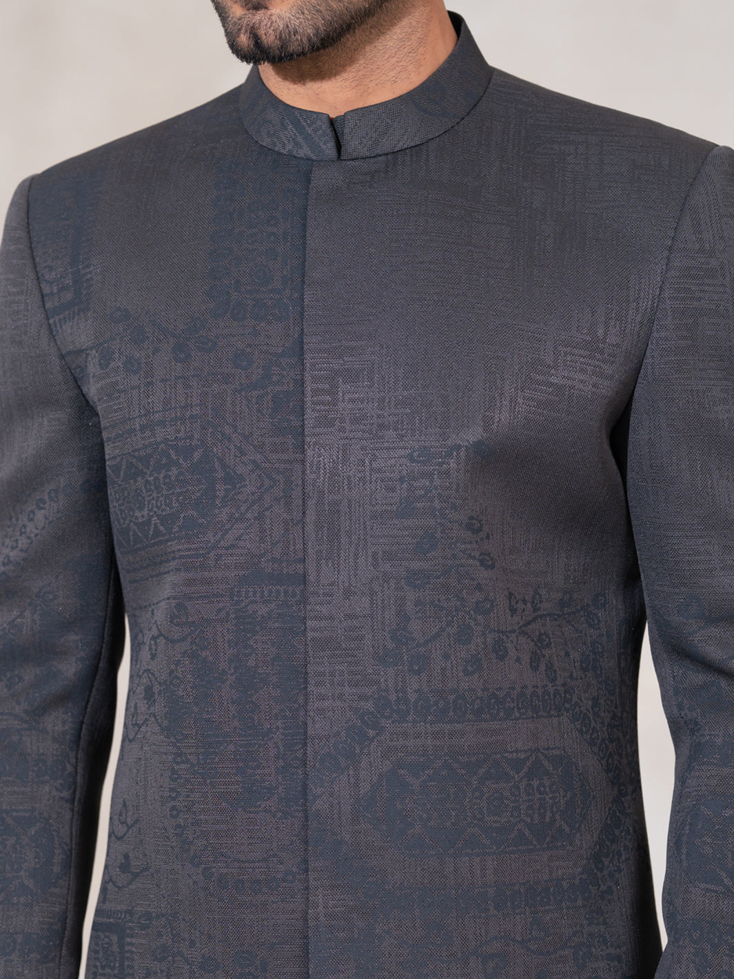 Charcoal Grey Formal Prince Coat - AL-PCS-086