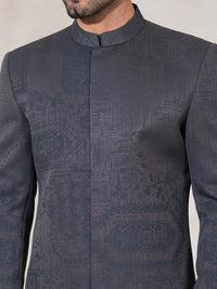 Charcoal Grey Formal Prince Coat - AL-PCS-086