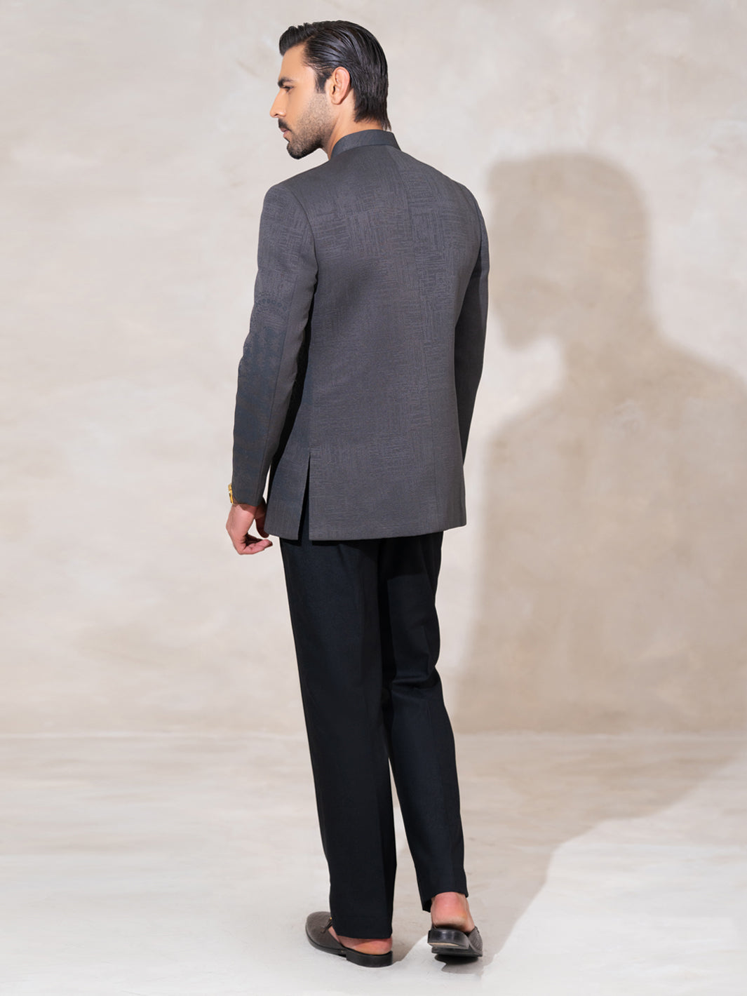 Charcoal Grey Formal Prince Coat - AL-PCS-086