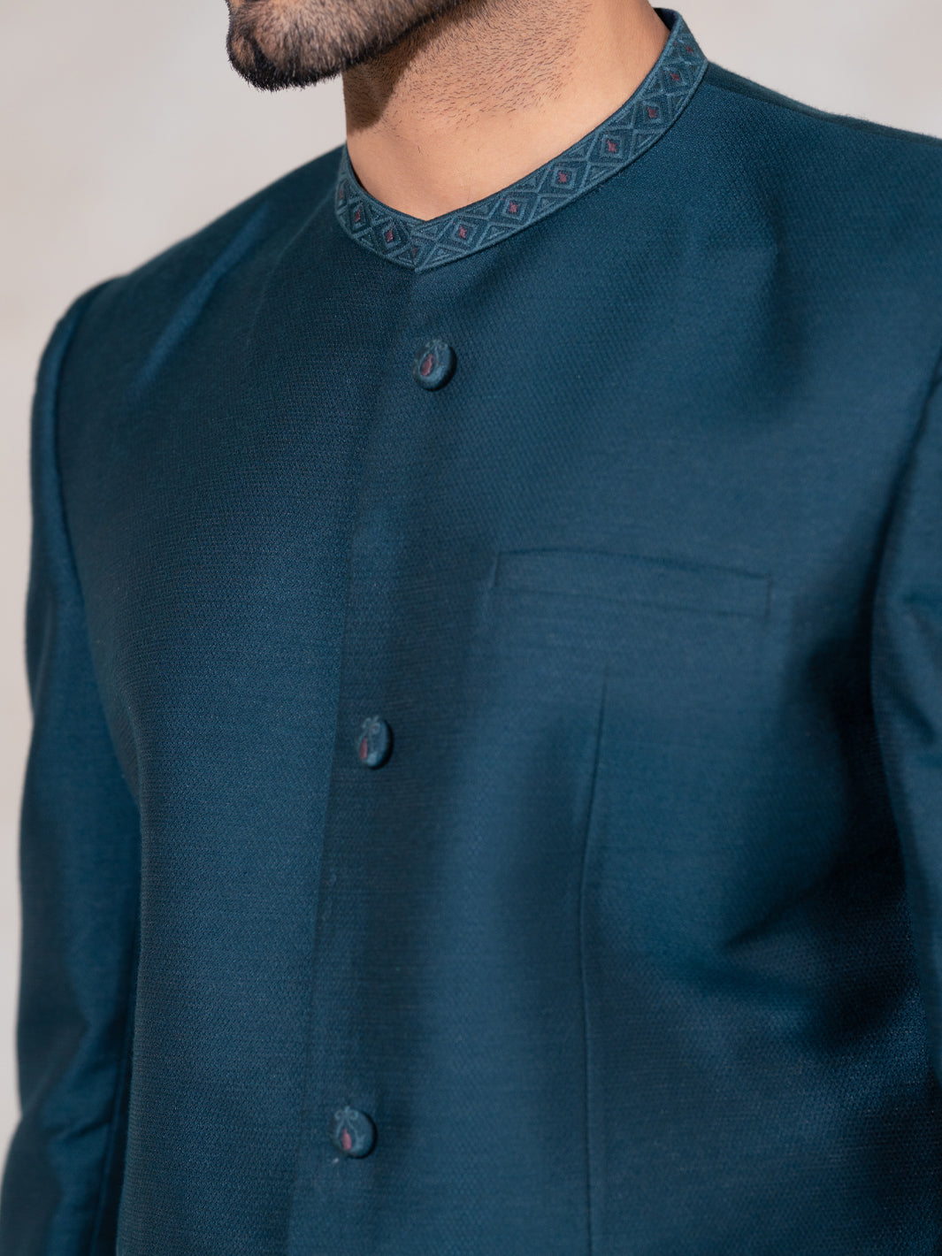 Teal Formal Prince Coat - AL-PCS-093