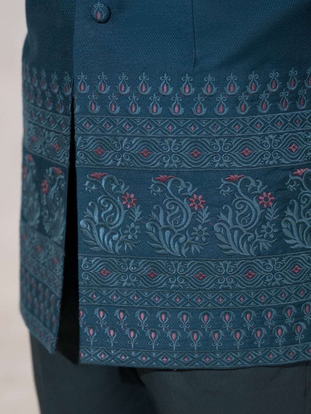 Teal Formal Prince Coat - AL-PCS-093