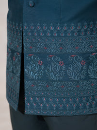 Teal Formal Prince Coat - AL-PCS-093