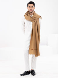 Brown Woolen Shawl For Men - AL-SH-017